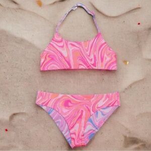Beach Lingo Girls Swirlicious Reversible 2 Piece Bathing Suit